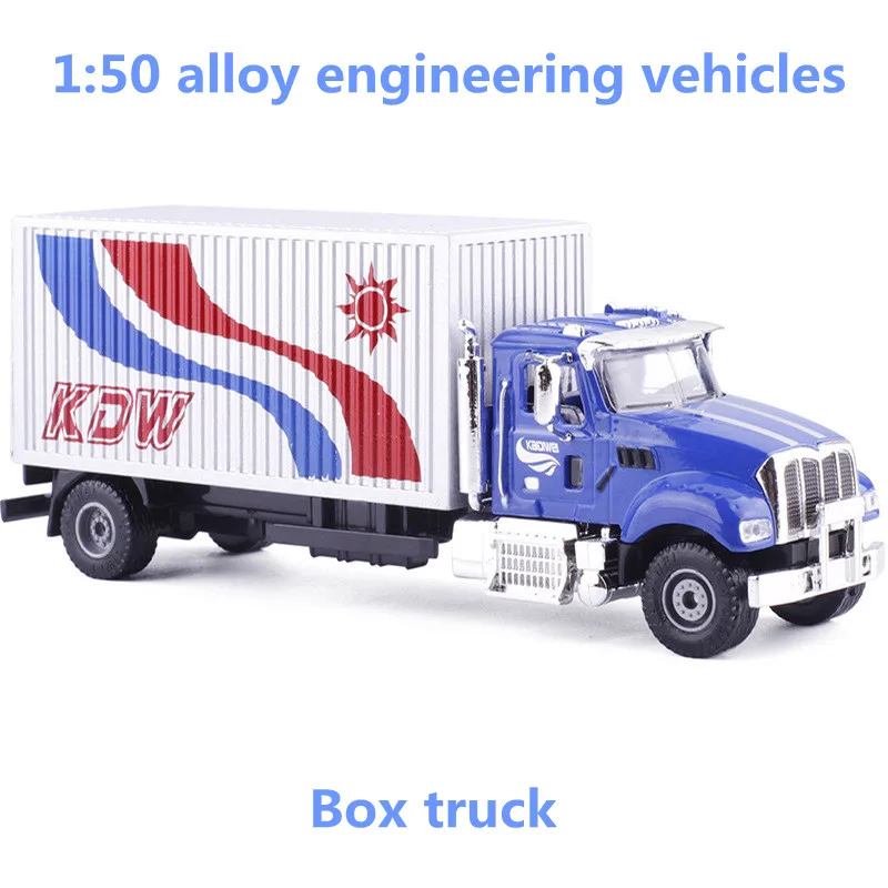 1:50 alloy engineering vehicles,high simulation box truck model,metal casting,can slide puzzle toys, free shipping