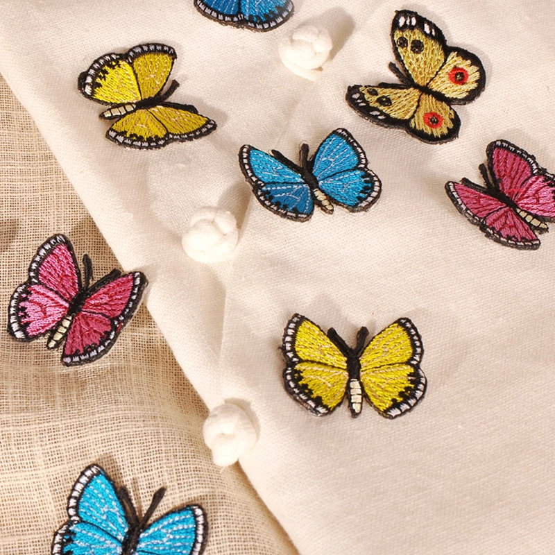 5PC Small Cute High Quality Embroidery Butterfly Patches Iron On Patches for Clothes Applique for Dress Sweater Jeans Pants DIY