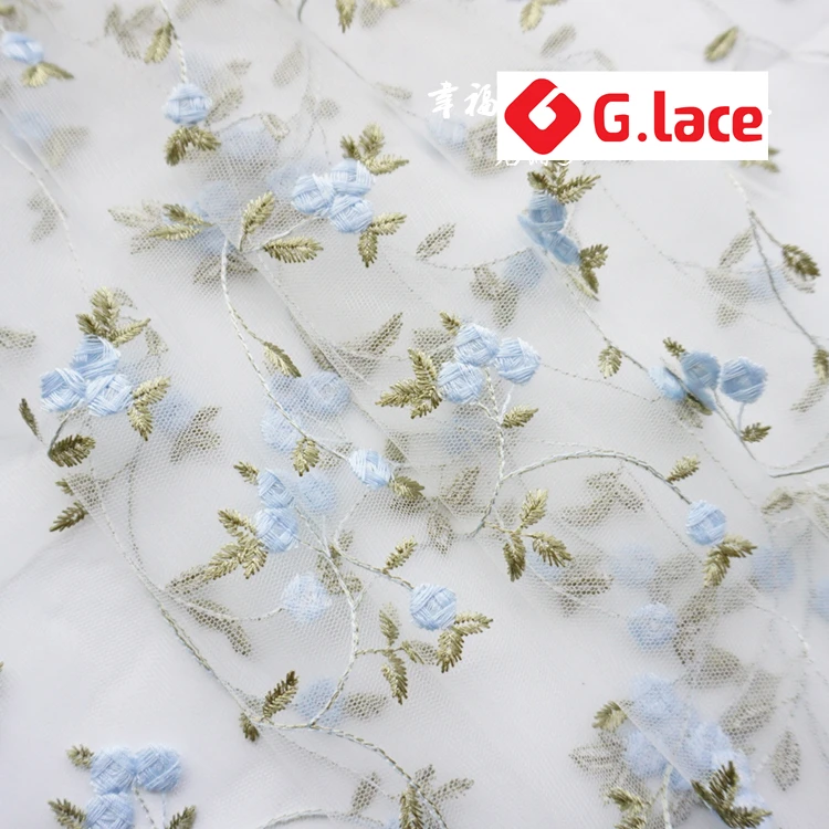 

GLace 3Y/Lot flower embroiery lace Fabric soft mesh lace for DIY dress material decoration curtain clothing accessoriesTX103