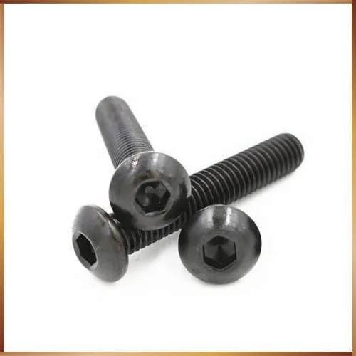 Free Shipping 10pcs M8x40 mm M8*40 mm yuan cup Half round pan head black grade 10.9 carbon Steel Hex Socket Head Cap Screw