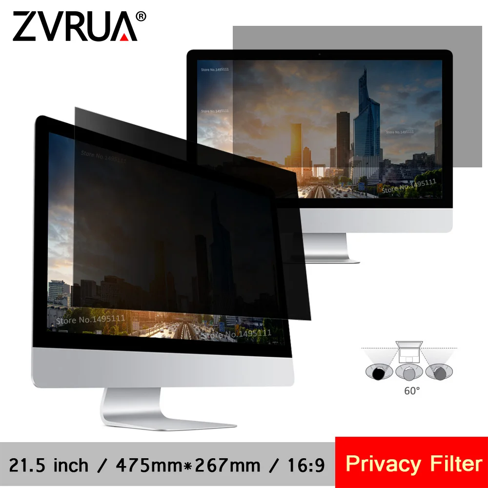 

21.5 inch (476mm*267mm) Privacy Filter LCD Screen Protective film For 16:9 Widescreen Computer iMAC Laptop Notebook PC Monitors