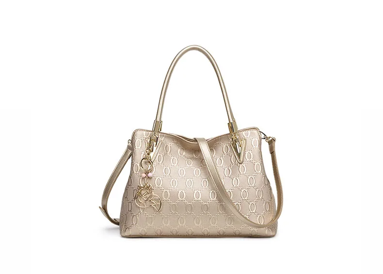 FOXER Elegante Mama-Tasche aus Rindsleder, Damen-Tragetasche mit großem Fassungsvermögen und Anhänger, vielseitige Pendler-Handtasche für Arbeit und Alltag – Detail 9