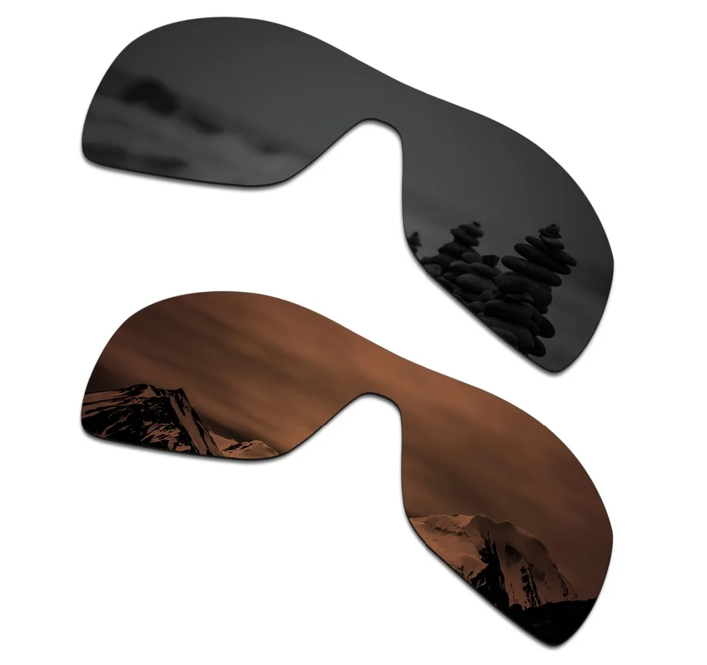 

SmartVLT 2 Pieces Polarized Sunglasses Replacement Lenses for Oakley Antix Stealth Black and Amber Brown