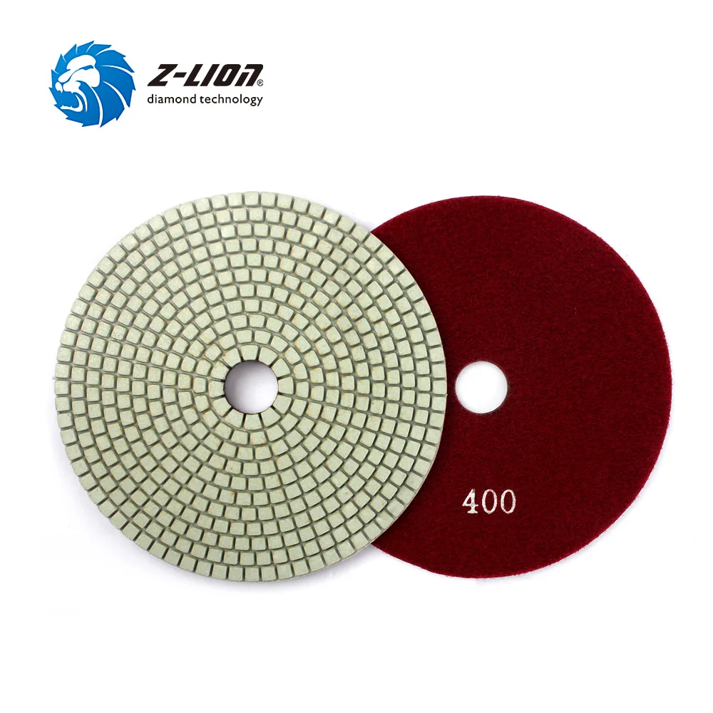 Z-LION 6 Inch 7pcs/Set Wet Diamond Polishing Pad For Granite Marble Stone White Bond Diamond Disc Wet Polishing Wheels Tools