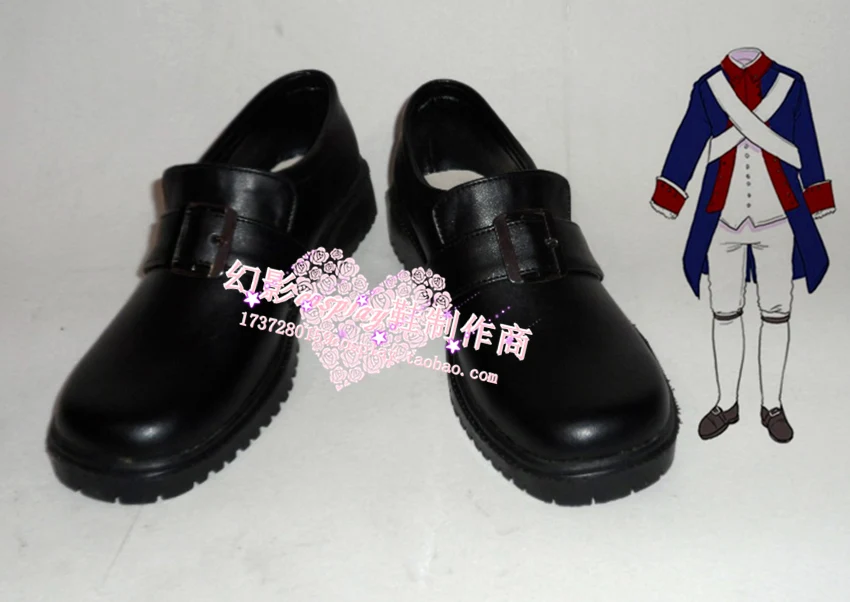 Axis Powers Hetalia Alfred FJones America Black Cosplay Shoes H016