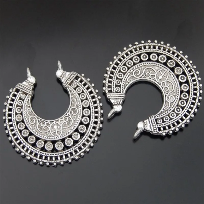 GraceAngie 12PCS  Jewelry color Tone Alloy Crescent Shaped Pendant Ancient  Half Moon Connectors Handmade Jewelry Finding