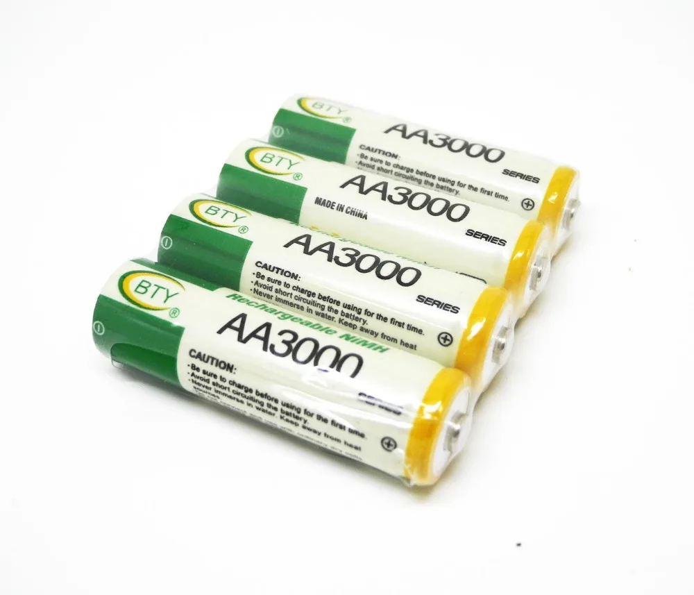 BTY Rechargeable Battery Kit 4pcs 3000series 850mah AA Battery + 4pc 1350series 350mah AAA Battery+1pc 802 US EU Battery Charger