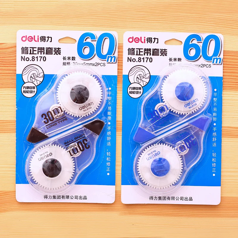 

Deli Practical Correction Tape Roller 30m Long White Sticker Study Office Stationery Tool 2pcs/pack