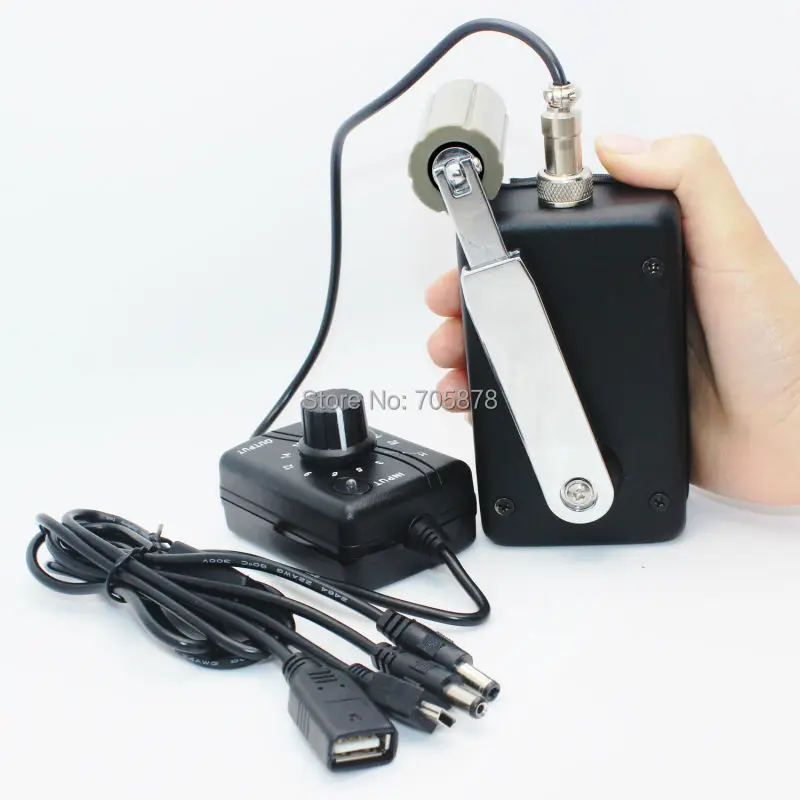 Portable Hand Crank Generator 30W Small Dynamo Outdoor Manual Emergency Phone Charger With 3-28V DC-DC Voltage Regulator