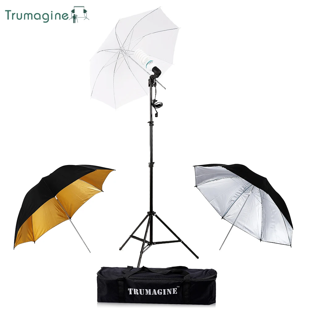 

Photo Studio Professional Video Lighting Kit Photo flash soft umbrella + Photography Light Stand +E27 Socket Bulb Hold+ Bulb