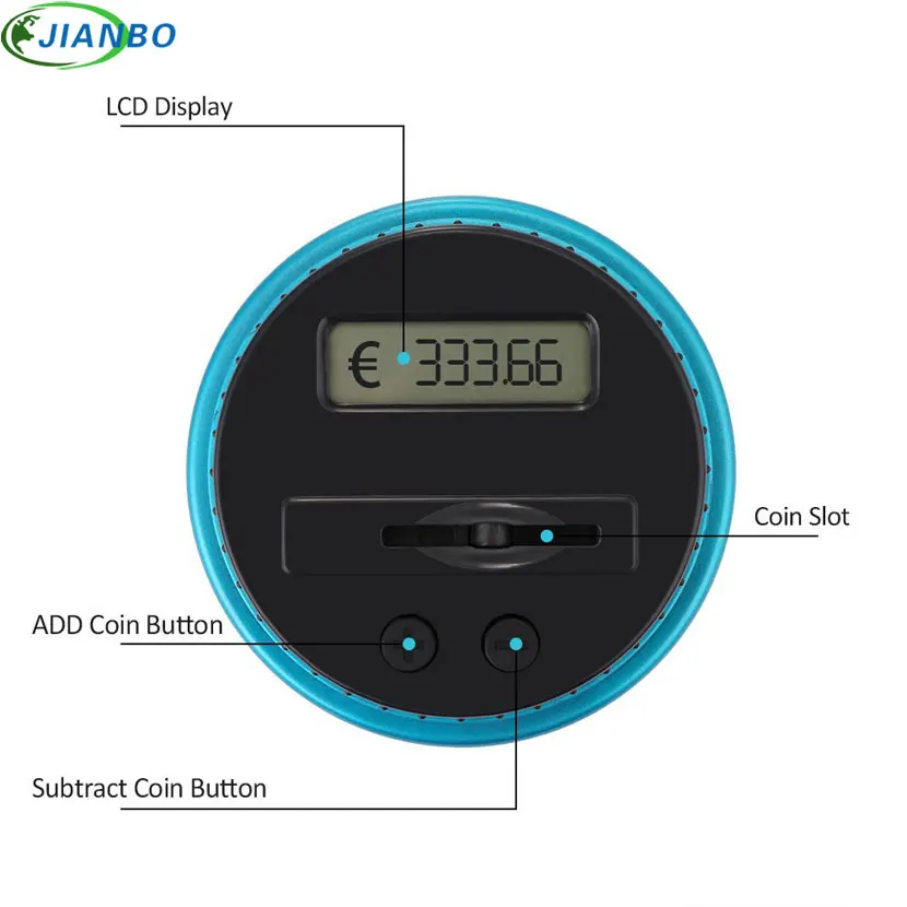 Digital Money Transparent Key Safe Box Jar Intelligent Electronic LCD Coin Counting Plastic Piggy Bank Saving Money Security Box