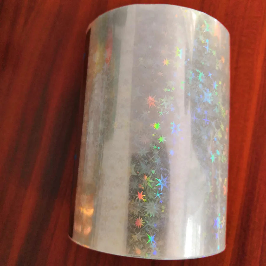 Two rolls Transparent holographic foil  Hot stamping foil hot press on paper or plastic 8cm x120m heat stamping film