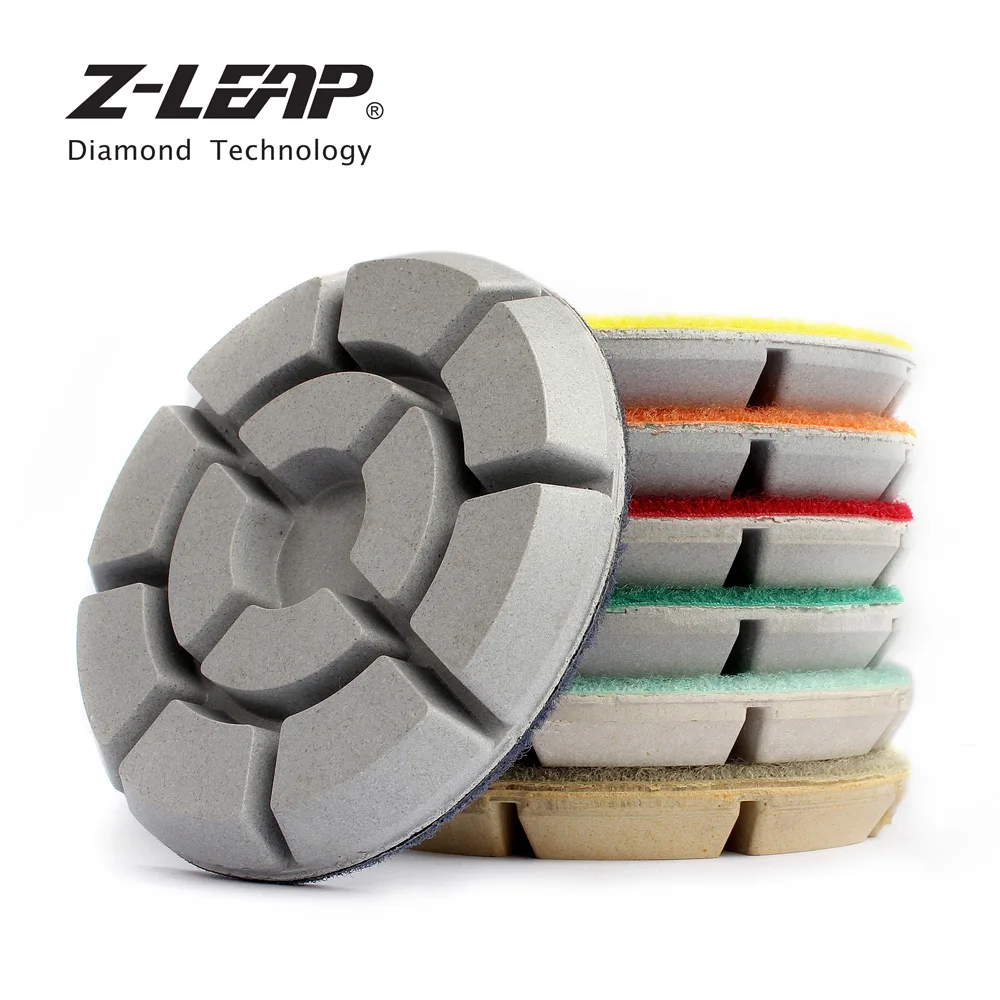 

Z-LEAP 7 Pcs/Set Diamond Floor Polishing Pads Dry Wet Use Marble Grinding Disc Stone Granite Abrasive Tool 3"/4" Diamond Polish