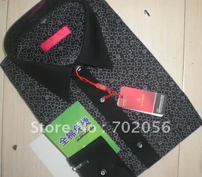 

Dark Cotton Men's Dress Shirts,Business shirts 5pcs/lot #2328