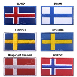 Island Island Iceland Suomi Finland Sverige Szwecja Kongeriget Danmark Norge Norwegia Haftowana naszywka Europa Północna Aplikacje 3D