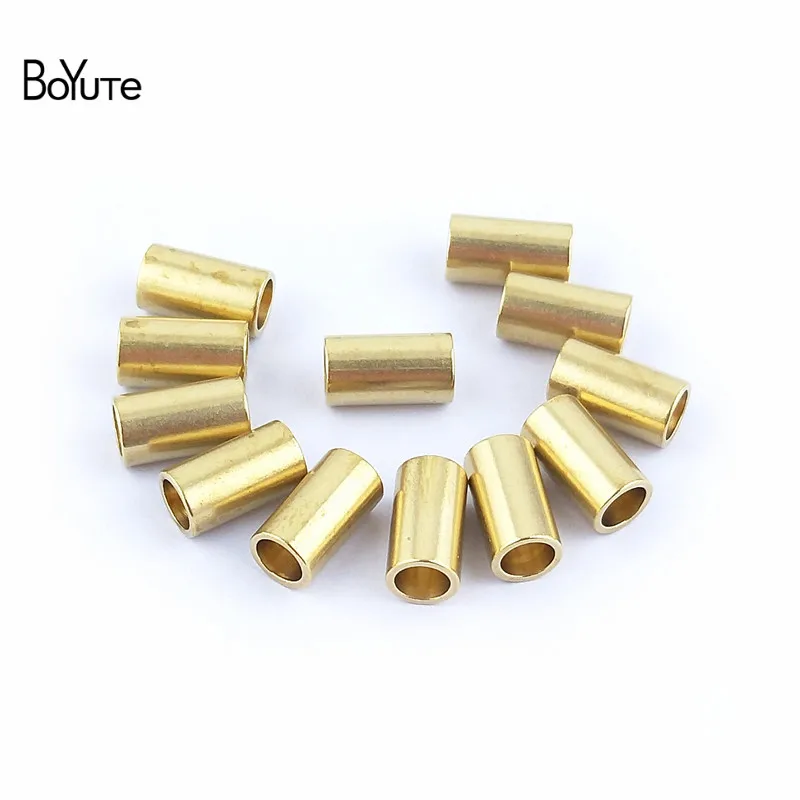 BoYuTe (100 Pieces/Lot) 5.5*9.5MM Metal Brass Tube Spacer Beads DIY Jewelry Accessories Handmade Materials