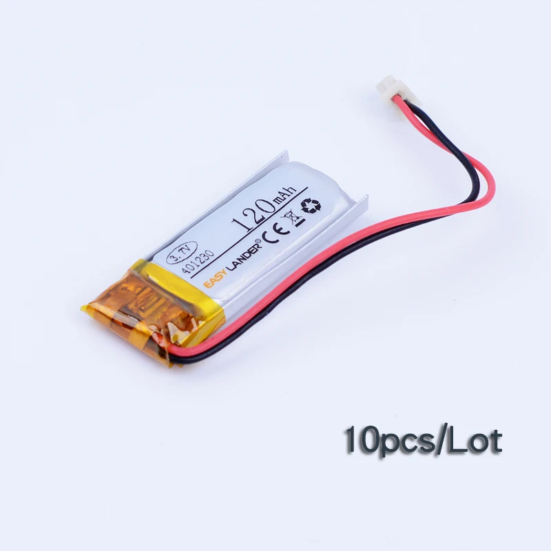 

10pcs/Lot 3.7V 120mAh 401230 Rechargeable li Polymer Li-ion Battery For bluetooth headset mp3 toys Bracelet Wrist Watch 041230