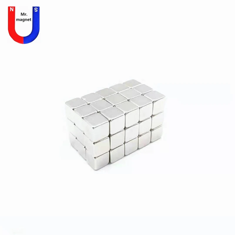 50pcs Hatalmas N35 Neodímium magnets 5*5*5mm szuper Erős Téglatest Harmadik hatvány Másodpéldány Nikkel plated Rare Föld magnets