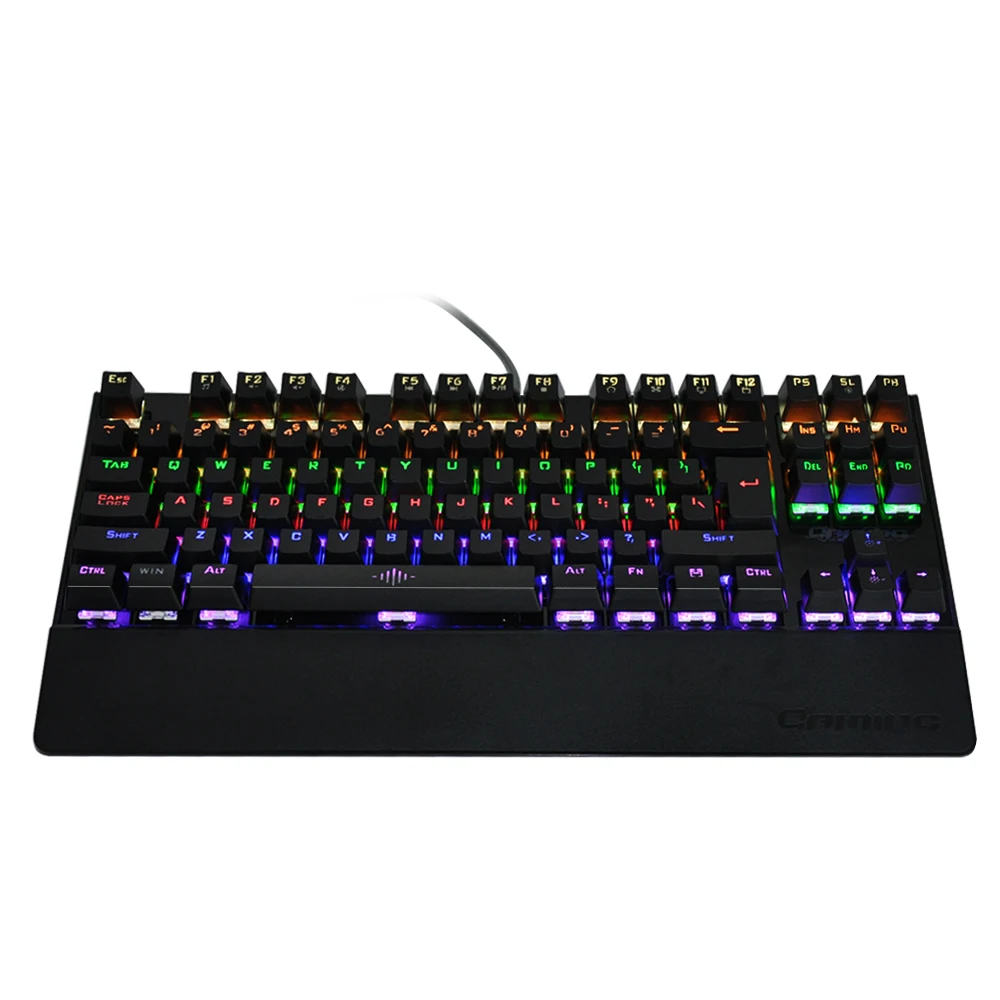 Deepfox Mechanical Gaming Keyboard 87 Keys Blue Switch Illuminate Backlight Backlit Anti-ghosting LED Keyboard Wrist Pro Gamer