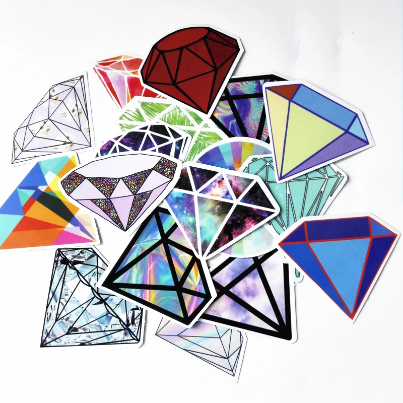 18Pcs Transparent Diamond Design Stickers For Snowboard Car Laptop Luggage Skateboard Motorcycle Phone Decal Pegatinas