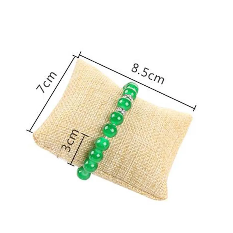 Hot selling 20PCS/lot Jewelry Displays Rack Jute Bracelet Display Fabric Sackcloth Bracelet Watch Waistwatch Pillows Wholesale