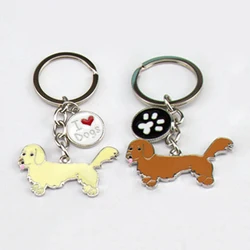 Dachshund dog pendant key chains for women men pet animal bag charms car keychain key ring holder Couple Lover Keychain gifts