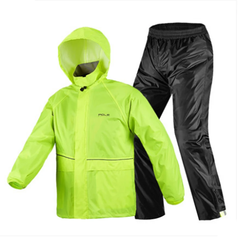 Motorcycle raincoat men waterproof raincoat suit women breathable rainwear outdoor rain jacket reflective rain coat + rain pants