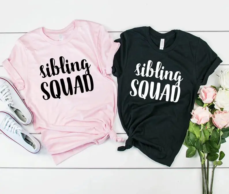 Skuggnas Sibling Squad T Shirt Matching Sister T Shirt Sibling Shirts Sibling Gift Sister Squad Clothing Short Sleeve Tees