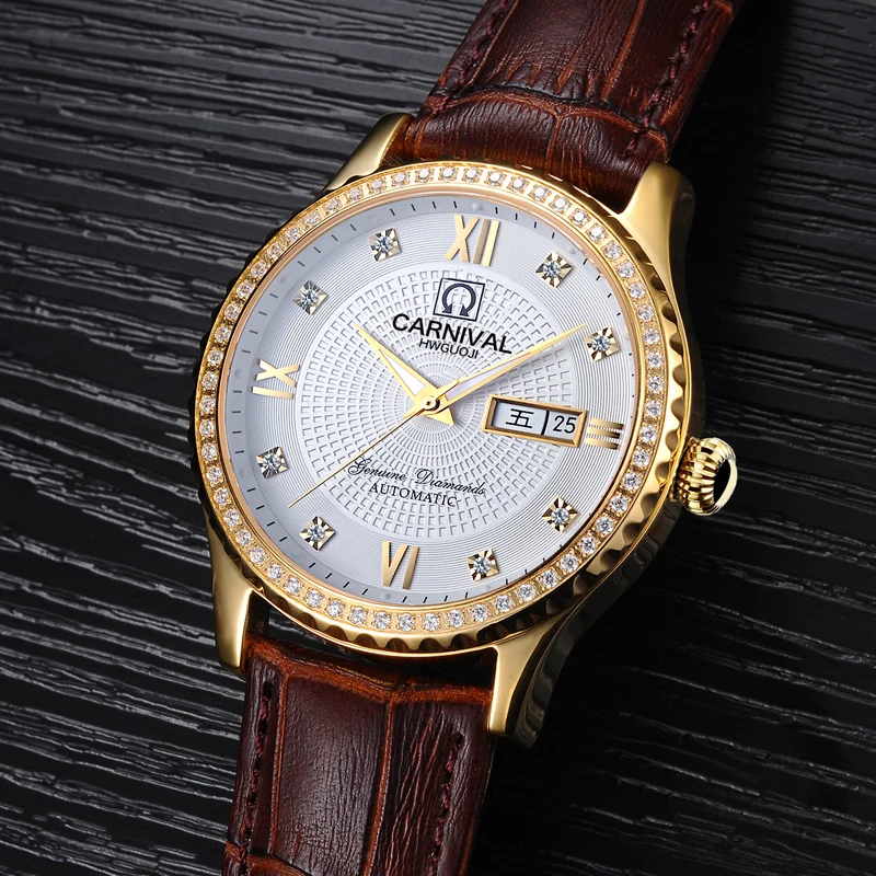 

Carnival Watch Men Automatic Mechanical Brand Luxury Men Watches Luminous Sapphire reloj hombre Waterproof Men Watch C-8629-10