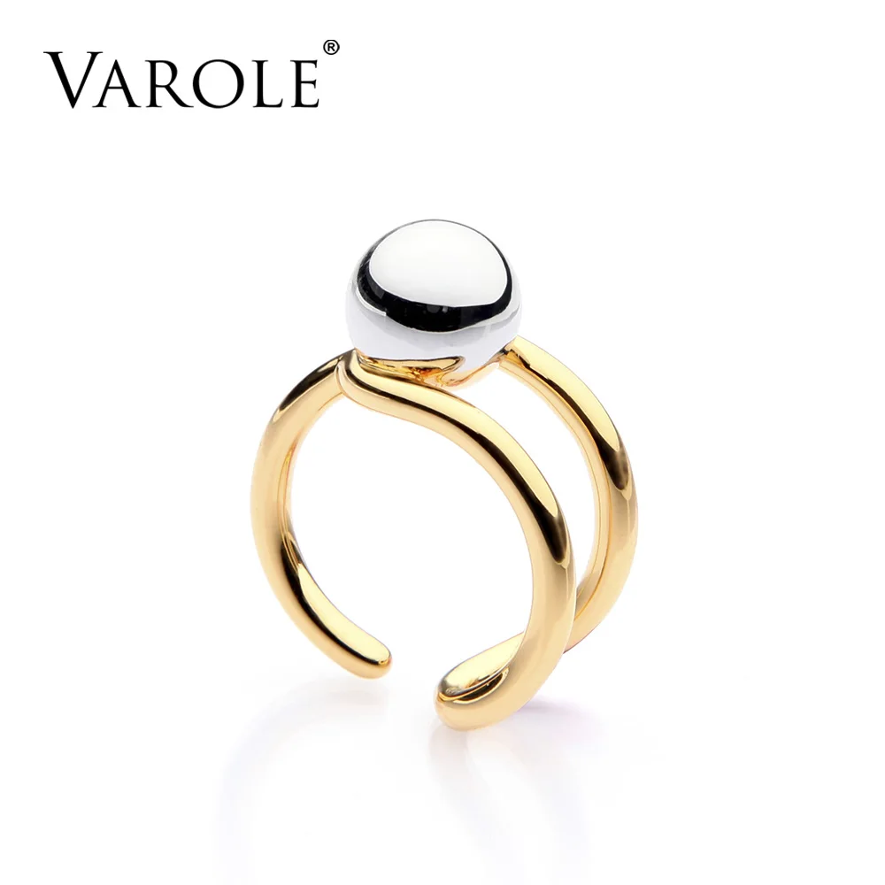 

VAROLE Fashion Double Line Knotting Midi Rings For Women Gold Silver Color 100% Copper Anillos Ring Jewelry Bagues Mujer Anel