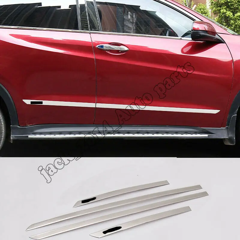 

Silver Stainless steel Flat Body Side Molding Trim For Honda Vezel HR-V 2016 2017 2018