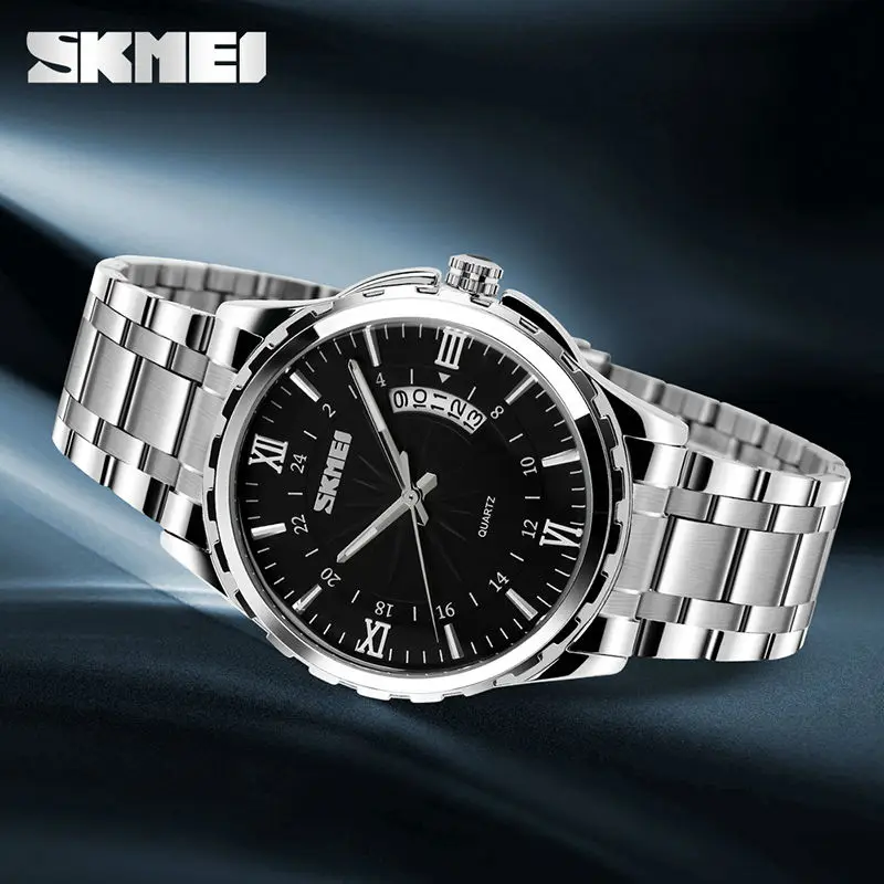 SKMEI 9069 Men Quartz Watch Men Full Steel Wristwatches Dive 30M Fashion Sport Watch relogio masculino 2020 Luxury Brand Watches