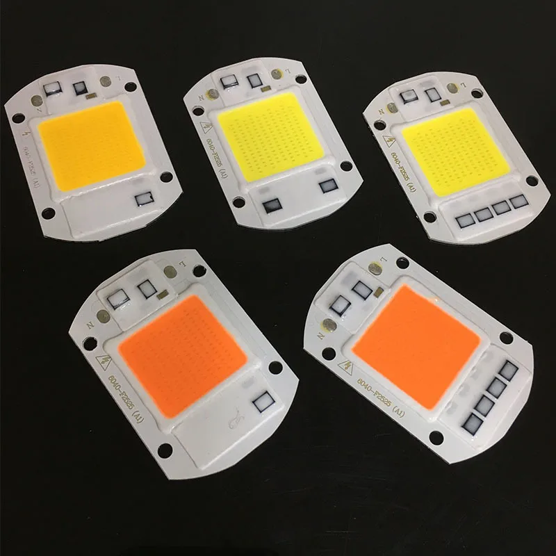 1set LED COB Grow Chip+Lens Reflector 50W 30W 20W 220V 230V Cold Warm White Full Spectrum For LED Flood Light DIY Outdoor light