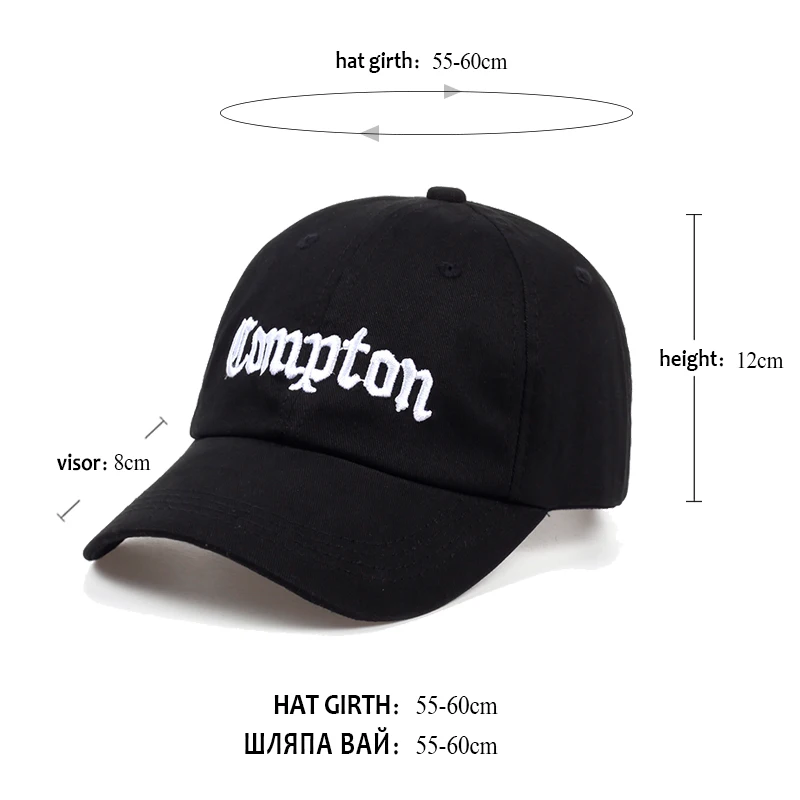 Baseball cap Compton skateboard brand snapback golf hats for men women hip hop bone aba reta casquette de marque touca chapeu