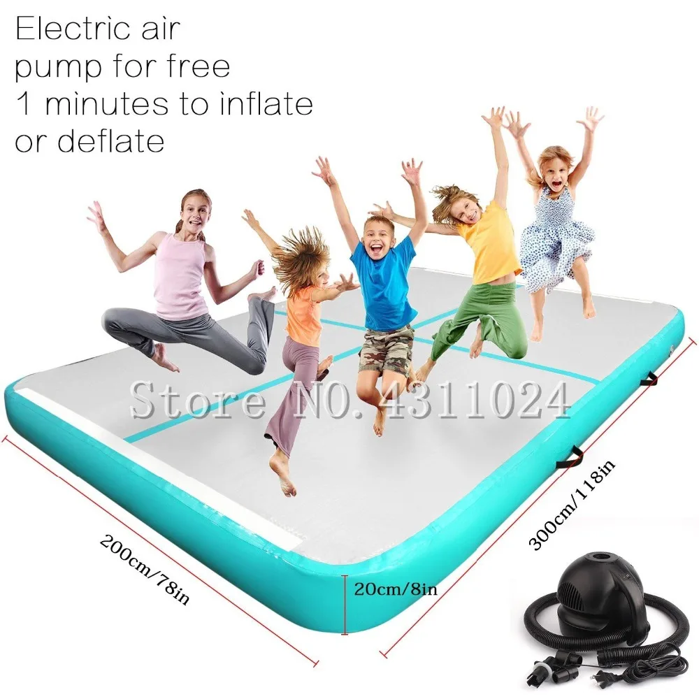 

Mint Inflatable Gymnastics Tumbling Air Track Tumbling Mat Air Track Gymnastic Air floor Mat Track Cheerleading for Home Use