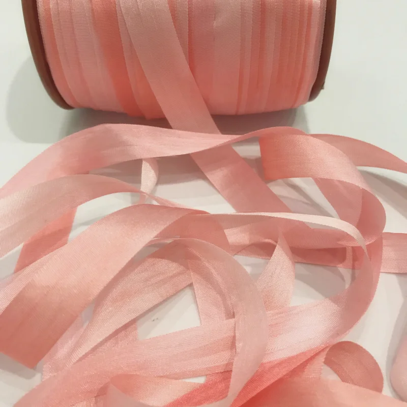 13mm,100% real pure silk ribbons pink variegated double face taffeta silk for embroidery and handcraft project,gift packing