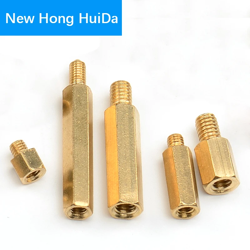 M3 Hex Brass Male Female Standoff Stud Board Pillar Mount Hexagon PCB Motherboard Spacer Bolt Screw Thread M3xL+3/4/5/6/8mm