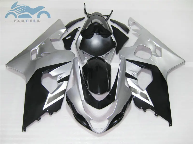 ABS plastic Fairing kits for SUZUKI 2004 2005 GSXR600 R750 racing sports fairings kit 04 05 GSXR750 GSX R600 K4 silver bodyworks