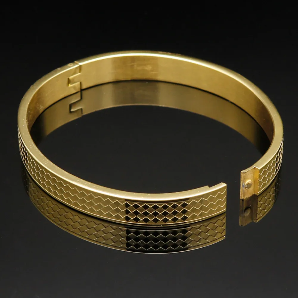 European Fancy Style Gold Color Love Couple Bracelet Stainless Steel Women Men Jewelry Trendy Brand Bracelets & Bangles