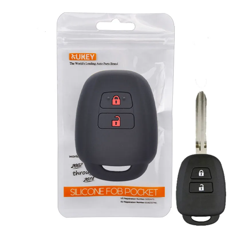 Funda de silicona para llave de coche Toyota, funda de protección para mando a distancia sin llave, para Toyota Aqua Ractis Vitz RAV4 HiAce Land Cruiser