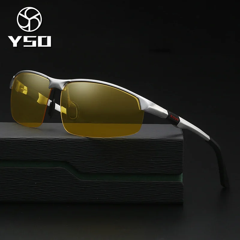 

YSO Night Vision Glasses Men Aluminium Frame New Brand Polarized Night Vision Goggles For Car Driving Anti Glare Glasses 3121