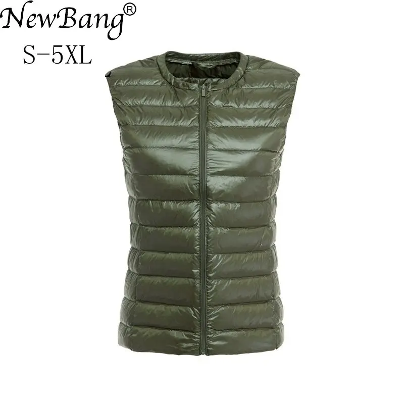 NewBang Waistcoat Women's Warm Vests Ultra Light Down Vest Women Portable Sleeveless Without Collar Winter Warm Liner Outwear