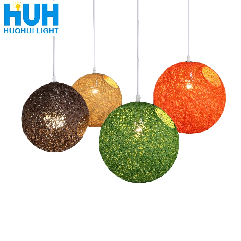 Vintage Wicker Pendant Light E27 Bulb Dinning Room Sitting Room Industrial Loft Nordic Classical Indoor Lighting Pendant Lamp