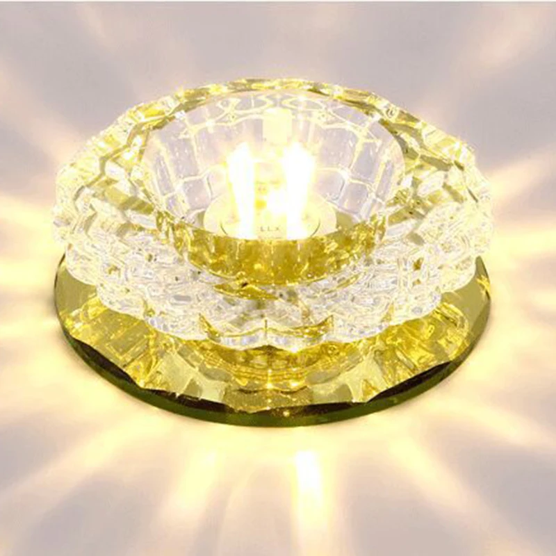LAIMAIK Crystal Ceiling Light 3W Hall Lighting AC90-260V Porch Lamp LED Crystal Lamp Pumpkin LED Ceiling Aisle Corridor Light