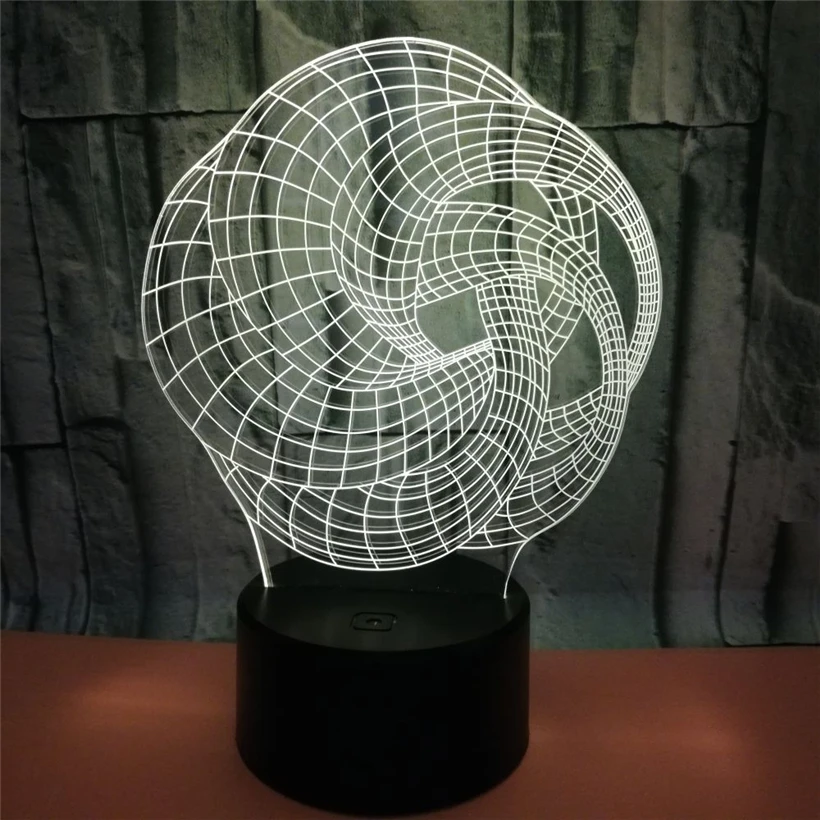 Creative 3D Illusion Lamp 7 Colors Changeable LED Night Light Abstract Artist Graphics New Year Gift Home Decaration