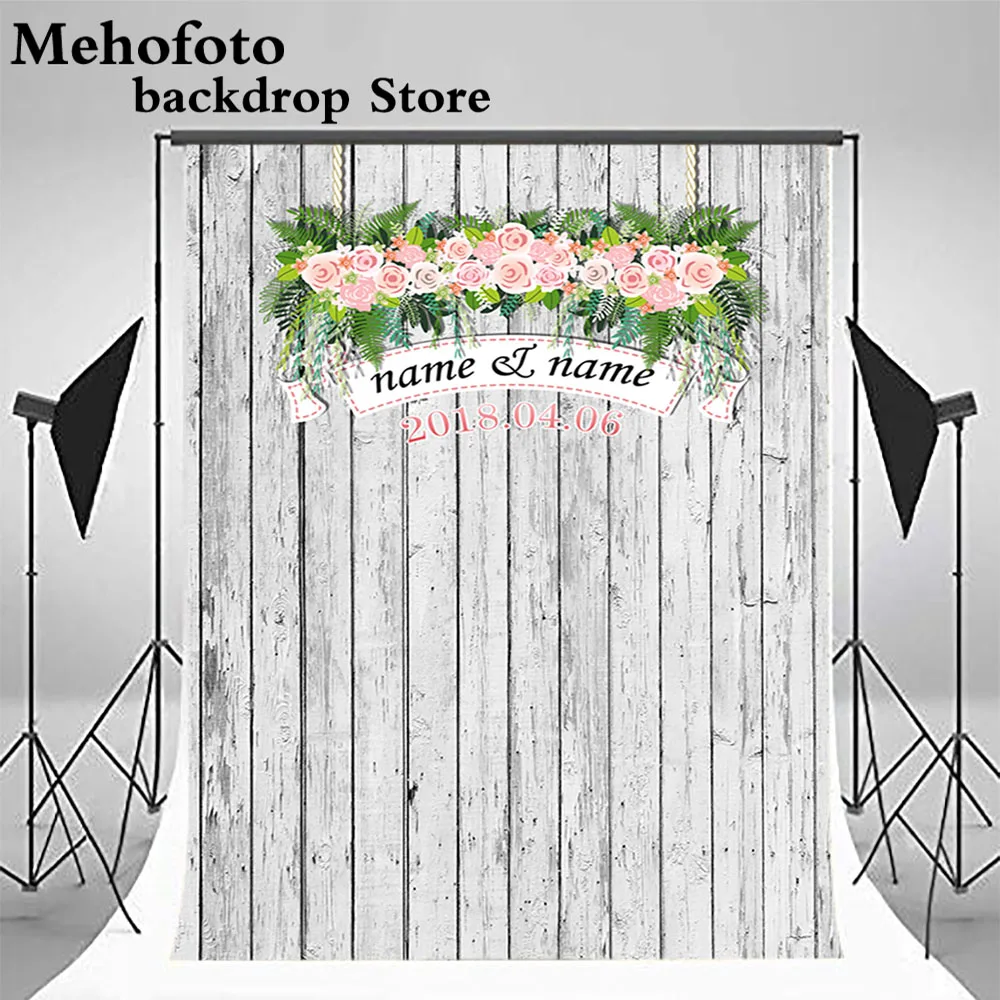 

Wedding Photography backdrops Wood Flower Wall Photo Backgrounds for Booth Studio Banner Props Photocall Custom 790