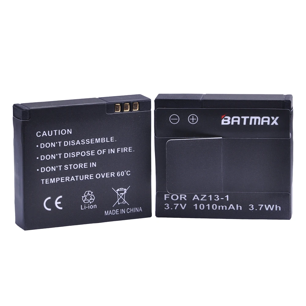 Batmax 2pc AZ13-1 AZ13 Rechargable Li-ion Battery For Xiaomi Yi Action Cameras