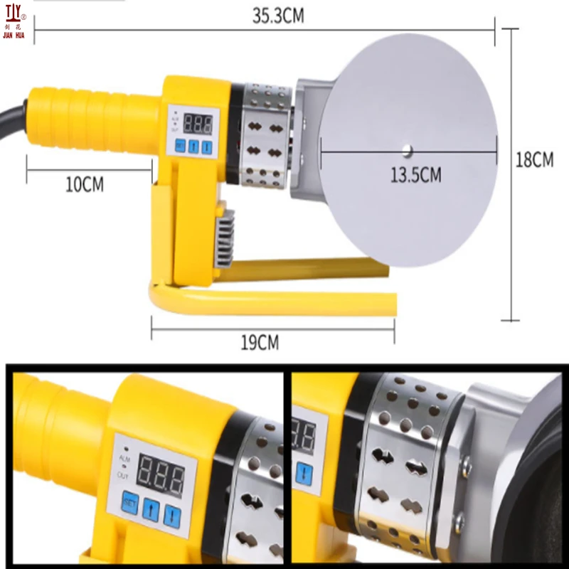 New 1Set 1200W 220V PPR Pipe Welder With Digital Temperature Control For 75-110mm Diameter Plastic Pipes Welding Machine