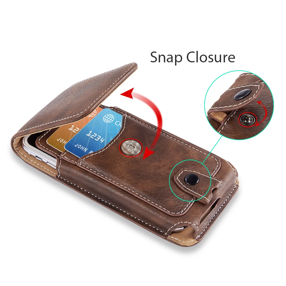 Classical Pouch Leather phone Case for iPhone 11Pro Max XS 7 8 Waist Bag Magnetic Holster Belt Clip Phone Cover for redmi 5Plus