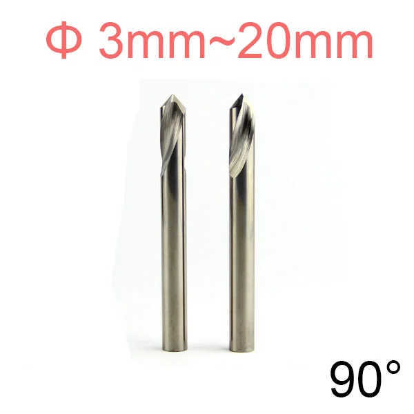 3mm 4mm 5mm 6mm 7mm 8mm 90 Degree 50mm 100mm Tungsten Steel Carbide Grain End Mill Chamfer Countersink Center Spotting Drill Bit